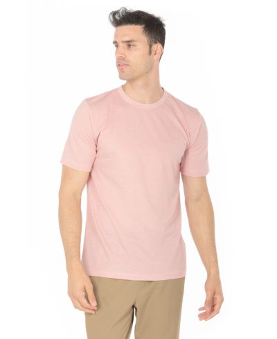 Lucky & Blessed Life 3142P Polyester Cotton Sublimation T-Shirt - Heather Blush, Ribbed Neck, Side Seam, 4.2 Oz (1 Piece)