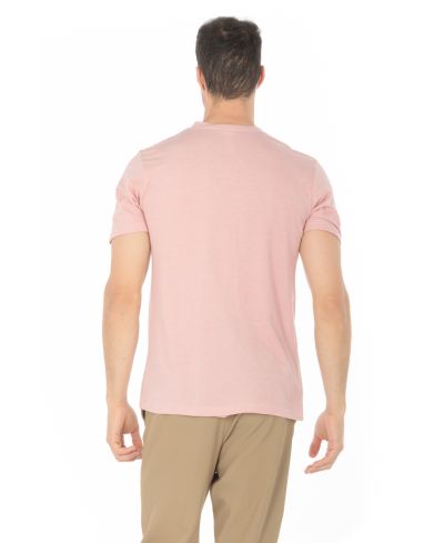 Lucky & Blessed Life 3142P Polyester Cotton Sublimation T-Shirt - Heather Blush, Ribbed Neck, Side Seam, 4.2 Oz (1 Piece)