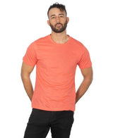 Lucky & Blessed Life 3142P Poly Cotton Fabric - Heather Coral, Sublimation T-Shirt, Side Seam, Ribbed Neck, 4.2 Oz (1 Piece)