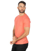 Lucky & Blessed Life 3142P Poly Cotton Fabric - Heather Coral, Sublimation T-Shirt, Side Seam, Ribbed Neck, 4.2 Oz (1 Piece)