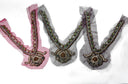Beaded Neckline Applique Multi-Color Mesh