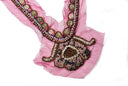Beaded Neckline Applique Multi-Color Mesh