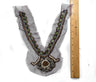 Beaded Neckline Applique Multi-Color Mesh