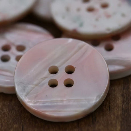 12 Pieces Faux Mermaid Shell Buttons 21mm 7/8", Clear Plastic 4-Hole Sewing Buttons
