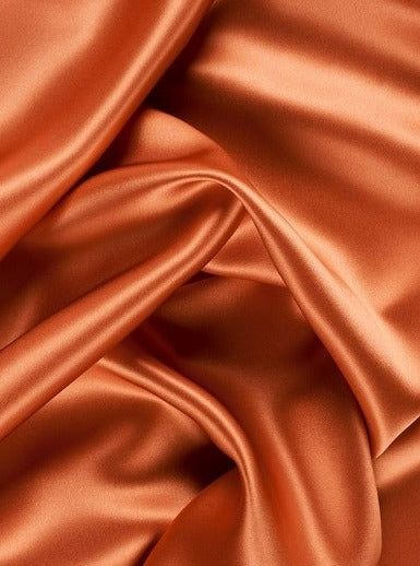 Stretch Satin Burnt Orange