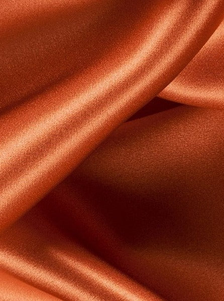Stretch Satin Burnt Orange