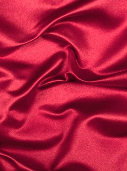 Stretch Silk Satin Wine Red