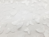 1 Yard White 3D Butterfly Embroidered Mesh Tulle Fabric for Dress Costume Decor 54 Wide