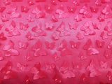 1 Yard 3D Butterfly Embroidered Fuschia Mesh Lace Fabric for Dresses and Crafts 50 Inch Width