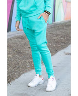 Lucky Blessed Life 601 Cotton Polyester Joggers - Turquoise, Unisex Sponge Fleece, Light Weight (1 Piece)