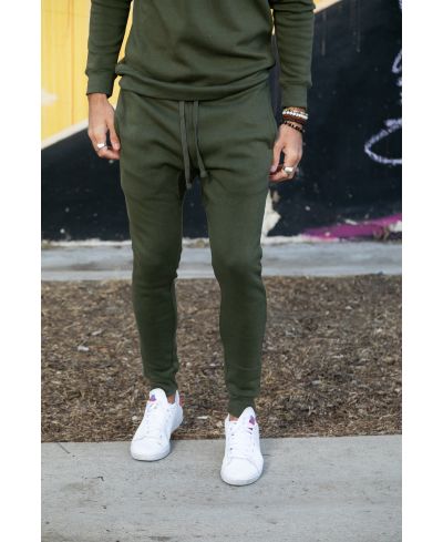 Lucky Blessed Life 601 Joggers Cotton Polyester Fleece Joggers - Olive, Unisex, Lightweight (1 Piece)
