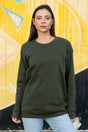 Lucky & Blessed Life 501 Cotton Polyester Sweatshirt - Olive, Unisex Sponge Fleece, 250 Gsm (1 Piece)
