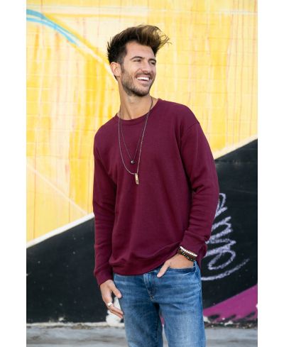 Lucky & Blessed Life 501 Cotton Polyester Sweatshirt - Maroon, Unisex Sponge Fleece, 250 GSM, Retail Fit (1 Unit)