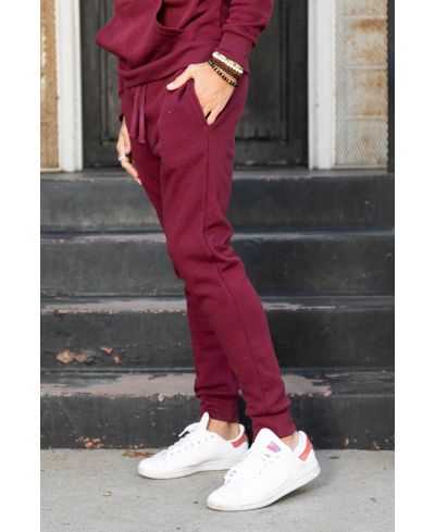 Lucky Blessed Life 601 Cotton Polyester Joggers - Maroon, Unisex Sponge Fleece, Lightweight (1 Piece)