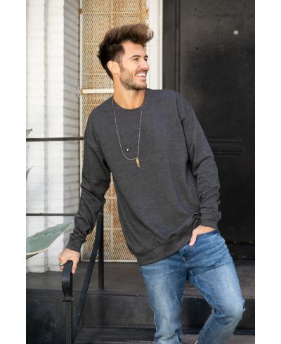 Lucky & Blessed Life 501 Cotton Polyester Sweatshirt Fabric - Charcoal Heather, Unisex Sponge Fleece, 250 GSM (1 Piece)