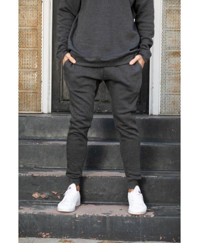 Lucky Blessed Life 601 Cotton Polyester Joggers - Charcoal Heather, Unisex Sponge Fleece, Lightweight (1 Pair)