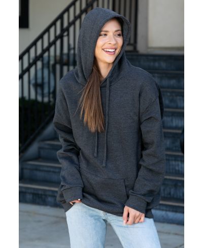 Lucky Blessed Life 401 Cotton Polyester Hoodie Fabric - Charcoal Heather, Unisex Sponge Fleece, 250 GSM (1 Piece)