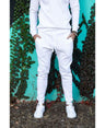 Lucky Blessed Life 601 Cotton Polyester Joggers - White, Unisex Sponge Fleece, Lightweight (1 Piece)