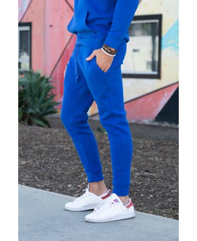Lucky & Blessed Life 601 Joggers - Royal - Cotton Polyester Fleece Fabric, Royal, Unisex, Lightweight (1 Piece)