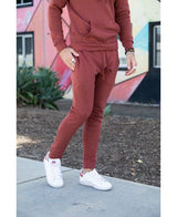 Lucky & Blessed Life 601 Joggers - Rust Red Cotton Polyester Fleece Fabric - Rust Red, Unisex Sponge Fleece, Lightweight (1 Pair)