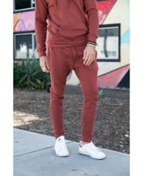 Lucky & Blessed Life 601 Joggers - Rust Red Cotton Polyester Fleece Fabric - Rust Red, Unisex Sponge Fleece, Lightweight (1 Pair)