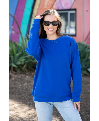 L & B Life 501 Cotton Polyester Sweatshirt Fabric - Royal, Unisex Sponge Fleece, 250 Gsm (1 Piece)