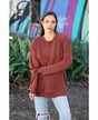 Lucky & Blessed Life 501 Cotton Polyester Sweatshirt - Rust Red, Unisex Sponge Fleece, 250 GSM, Ribbed Cuff And Waistband, Side Seamed (1 Unit)