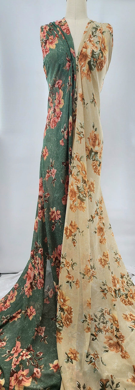 Yoryu Chiffon 1D1732 Neutral Polyester Fabric - Neutral, Sheer, 57/58" Width (1 Yard)