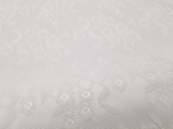 1 Yard Ivory Daisy Embroidery Mesh Tulle Net Fabric for Lingerie Bridal 54 Inches Wide