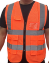 Safety Vest Polyester Fabric - Safety Orange, High Visibility, Reflective (1 Vest)