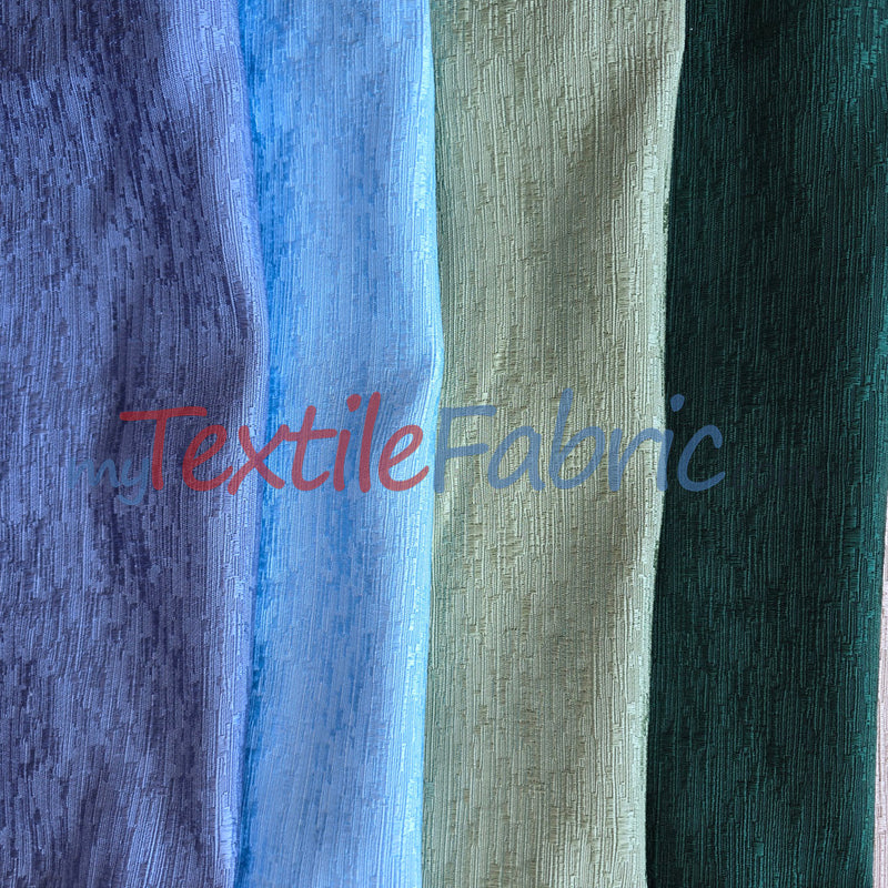Luxury Jacquard Polyester Fabric - Solid Textured, 58/60" Width, Multiple Colors (1 Yard)