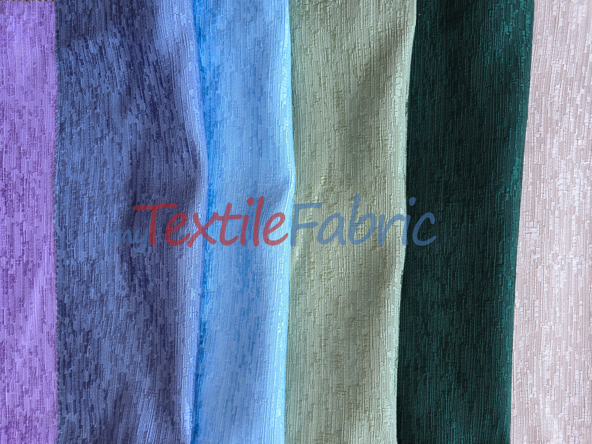 Luxury Jacquard Polyester Fabric - Solid Textured, 58/60" Width, Multiple Colors (1 Yard)