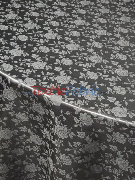 Satin Jacquard Satin Polyester Fabric - Satin Flower Brocade, 58/60" Width, Sample Swatch 3"x3" (1 Sample Swatch)