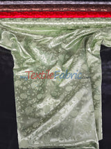 Satin Flower Brocade Polyester Fabric - Tone On Tone Embossed Floral, 58/60" Width (1 Yard)