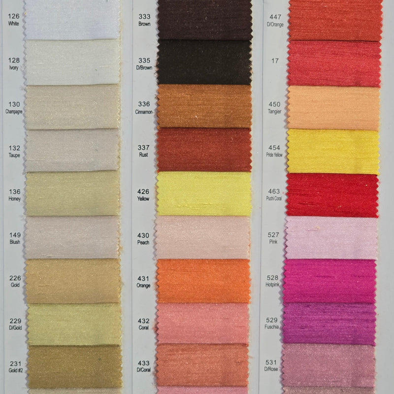 Shantung Satin Polyester Fabric - Reversible Satin Dupioni Silk, Multiple Colors, 58/60" Width (Yards, Bolts, Sample Swatches)