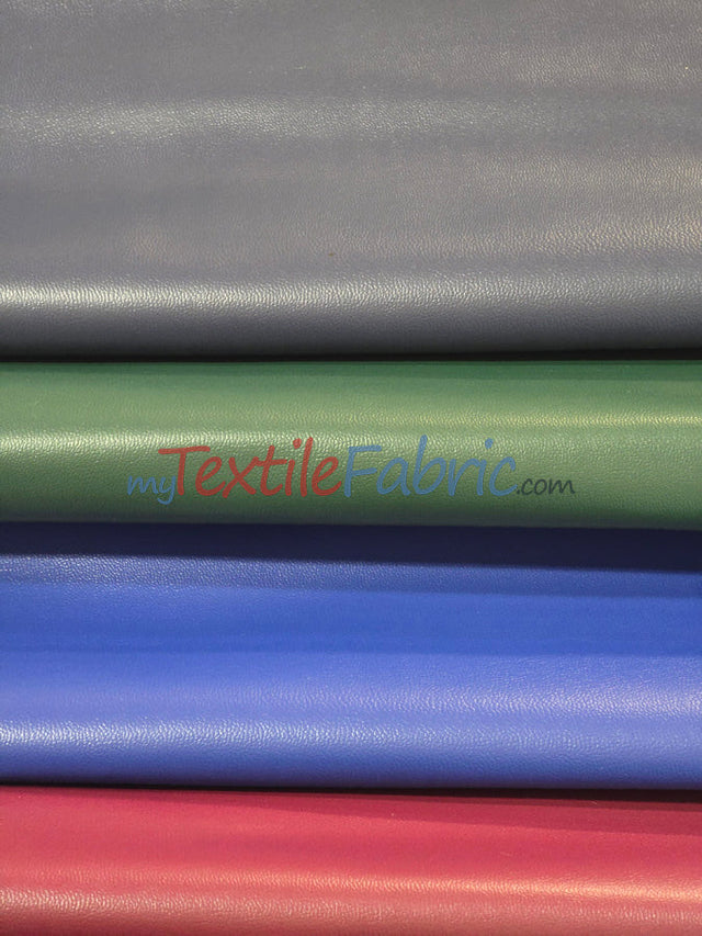 Soft And Smooth Vinyl Fabric - Faux Leather, Solid Colors, 54" Width (1 Yard)