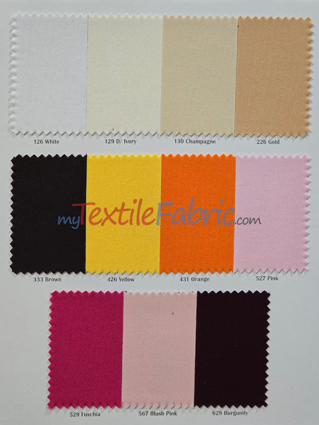 Scuba Double Knit Polyester Fabric - Solid Multiple Colors, 58/60" Width (1 Yard)