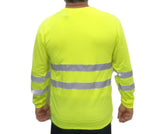 Safety Yellow Long Sleeves With Stripes Cotton Fabric - Safety Yellow, Stripes, Long Sleeves (1 Piece)