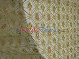 Coco Star Sheer Embroidery Fabric - Champagne, Gold, Silver Star Sequins, Double Scallop Lace, 52" Width