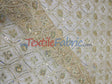 Coco Star Sheer Embroidery Fabric - Champagne, Gold, Silver Star Sequins, Double Scallop Lace, 52" Width