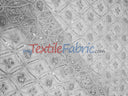 Coco Star Sheer Embroidery Fabric - Champagne, Gold, Silver Star Sequins, Double Scallop Lace, 52" Width