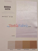 Bridal Satin Polyester Fabric - Shiny Solid, 58/60" Width, Multiple Colors (Yards, Bolts, Sample Swatches)