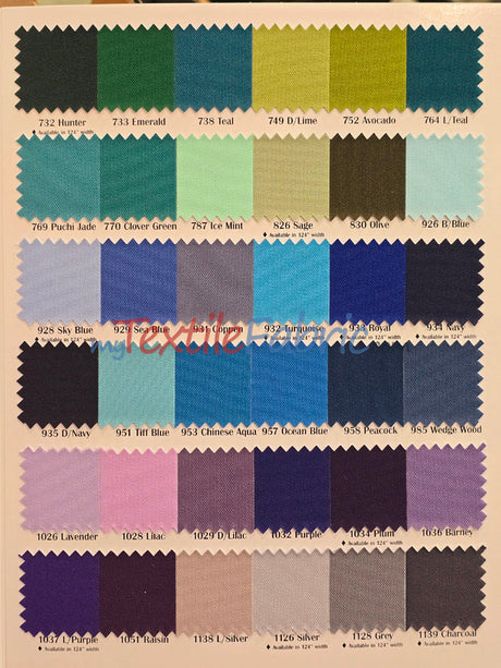 Visa Polyester Poplin Fabric - Solid, 58/60" Width (1 Yard)