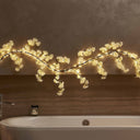 96LT Pink & White Cherry Blossom Garland, 72 Inch Battery Operated LED Fairy Lights with Timer