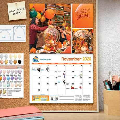 Balloon Decor Wall Calendar
