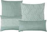 Lace Embroidery 7 Pieces Brenda Green & White Comforter Set