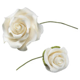 White Roses Assortment Gum Paste Flowers Medium