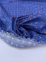 Italian Cotton Poplin Blue Printed Shirt Fabric