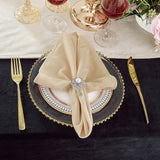 Scuba Cloth Dinner Napkins 20x20 Champagne