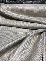 Interconnected Solid Beige Polyester Fabric - Woven Textured, 54" Width (1 Yard)